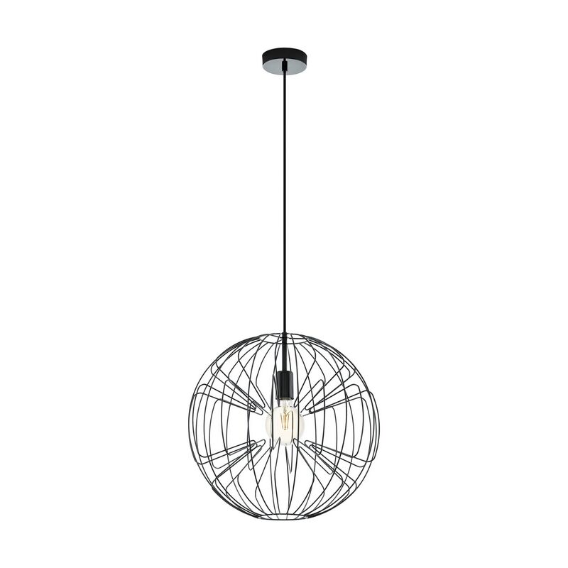 Nickel industrial pendant light steel, Josiah