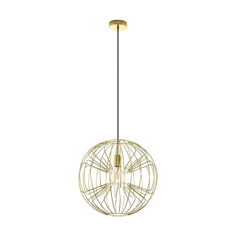 Yellow industrial pendant light steel, Josiah