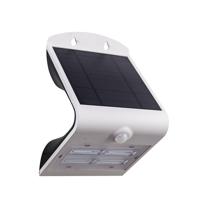 White modern outdoor wall light with motion sensor plastic, Lydie, 3,2W, adjustable light colour LED, IP54