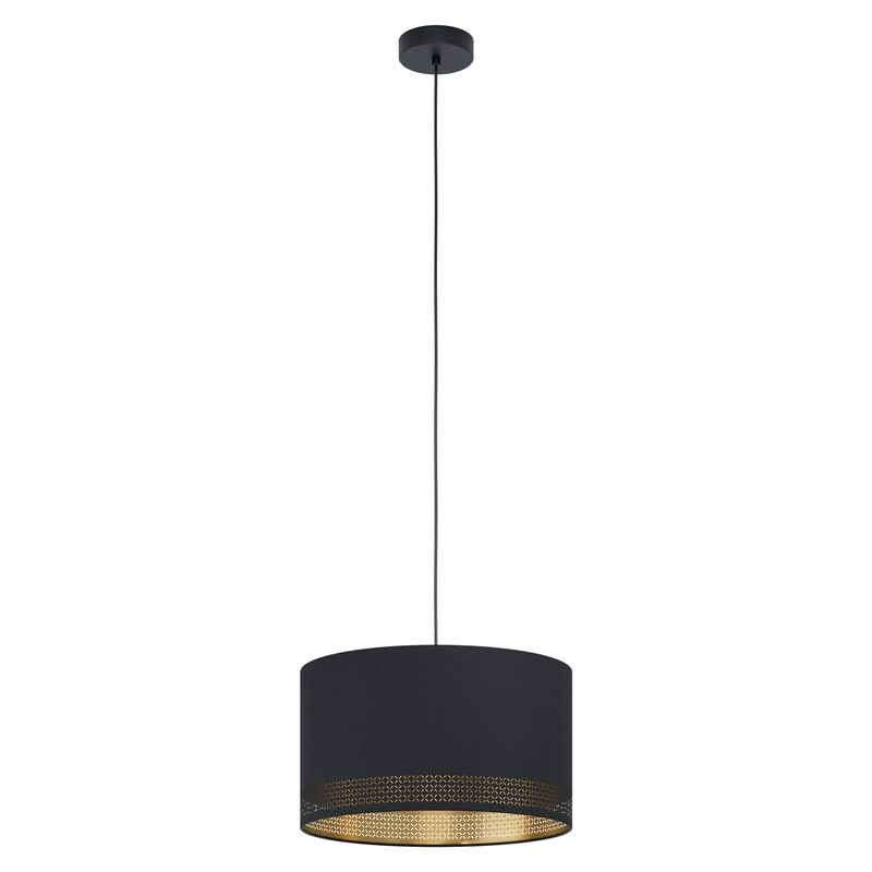 Black modern pendant light fabric, Niko