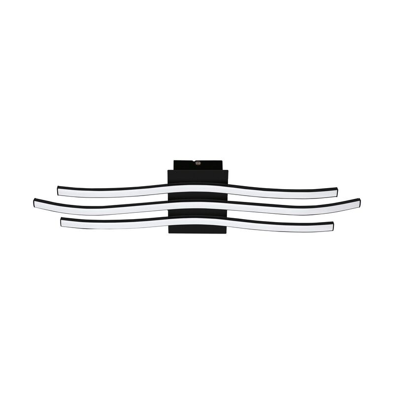 Black modern flush ceiling light aluminium, Therese, 21W, 3000K LED