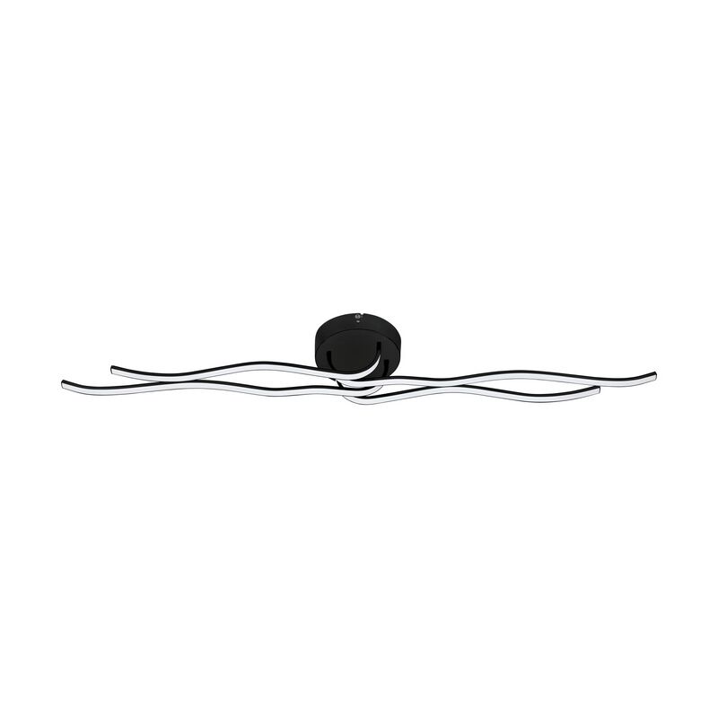 Black modern flush ceiling light aluminium, Therese, 36W, 3000K LED