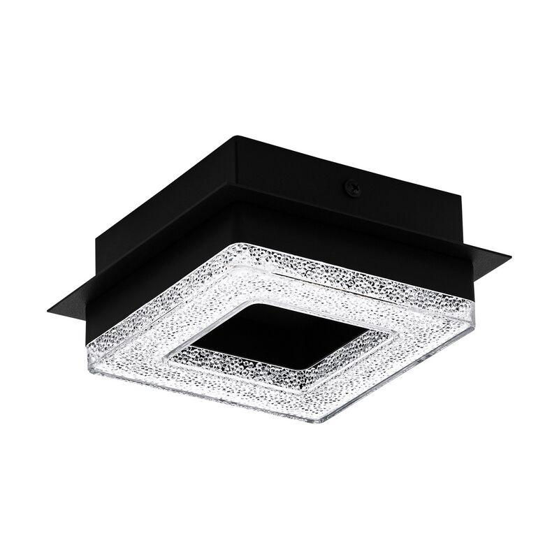 Black design flush ceiling light steel, Arjo, 4W, 3000K LED