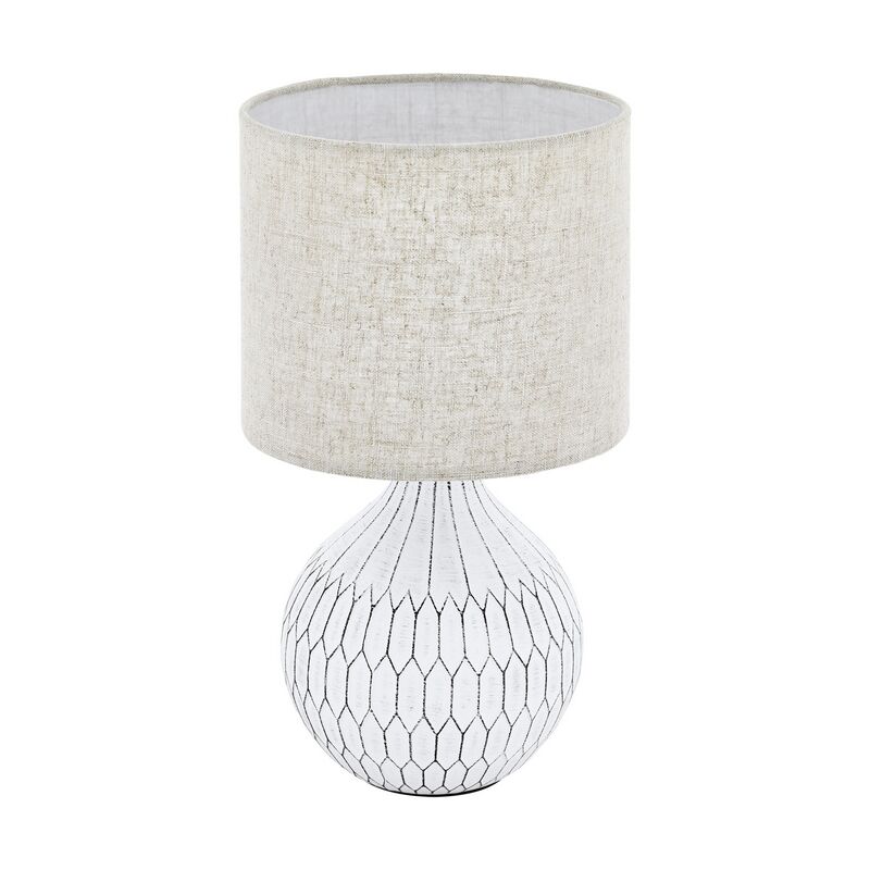 Ceramic table lamp white, Angele, with switch