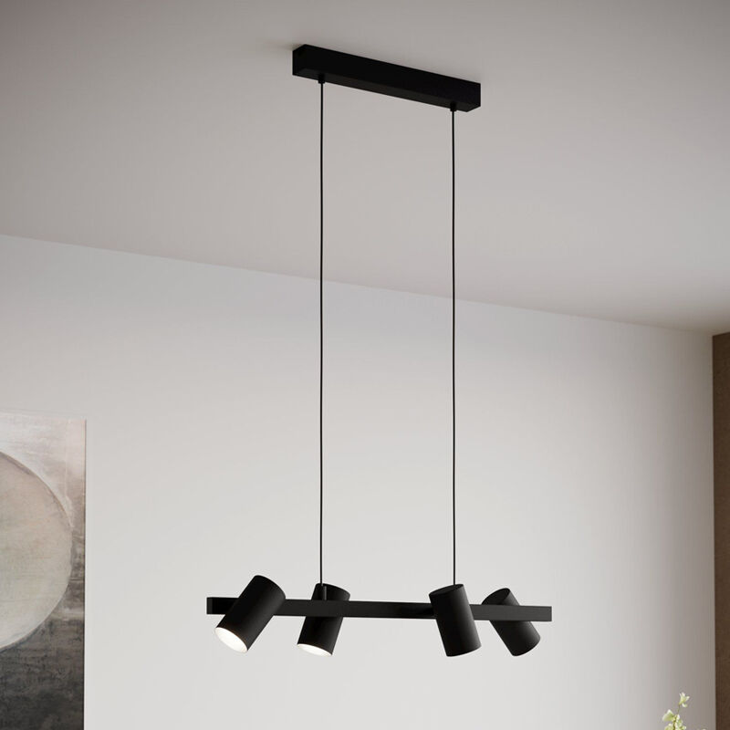 Black modern pendant light steel, Patrice
