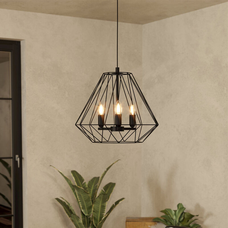 Black industrial pendant light aluminium, Kwok