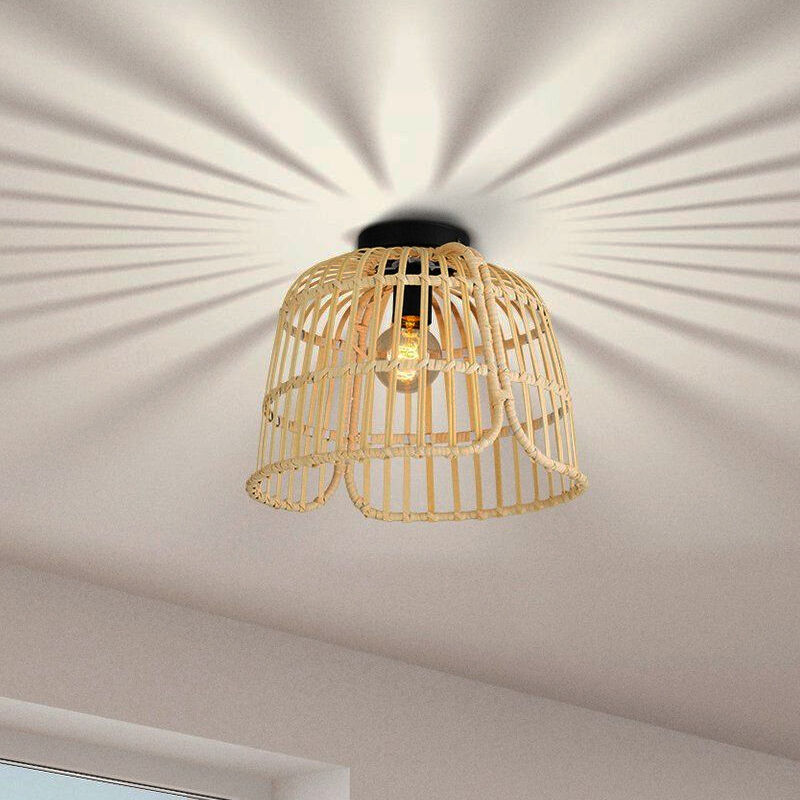 Rattan ceiling light brown, Sicco