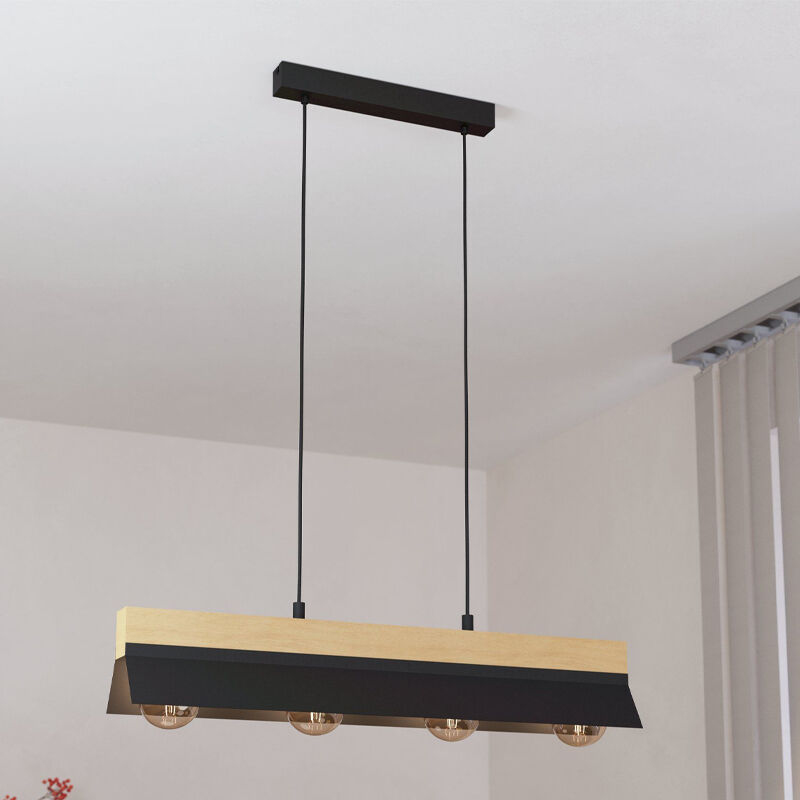 Black industrial pendant light aluminium, Kyla