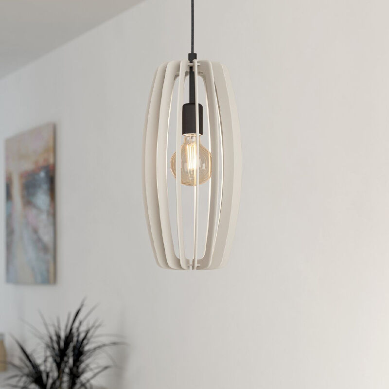 Wood pendant light grey, Wilko