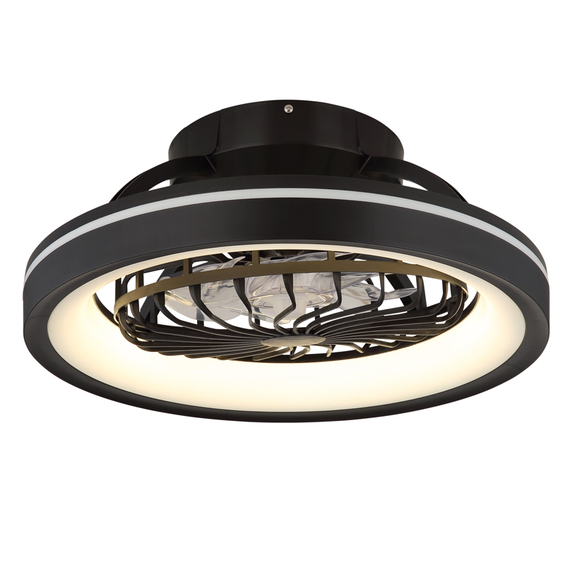 Black modern ceiling fan plastic, Lenard, 40W, warm to cold white adjustable LED, with remote control