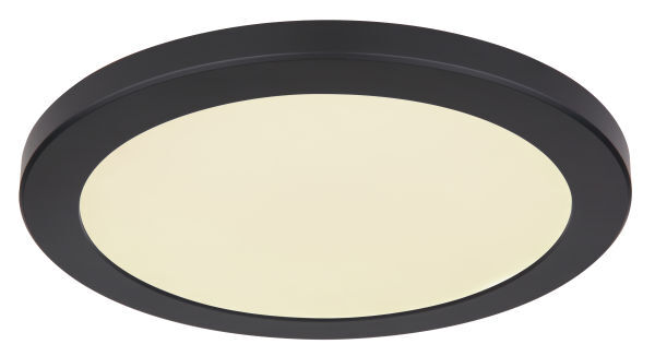 Black flush ceiling light plastic, Cage, 24W, adjustable light colour LED