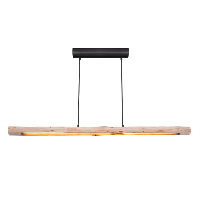 Wood pendant light brown, Abbas, 25W, 3000K LED