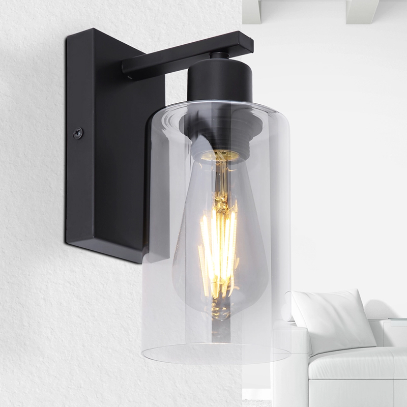 Black modern wall light glass, Mariya
