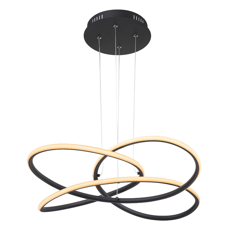 Black modern pendant light plastic, Polina, 30W, 3000K LED