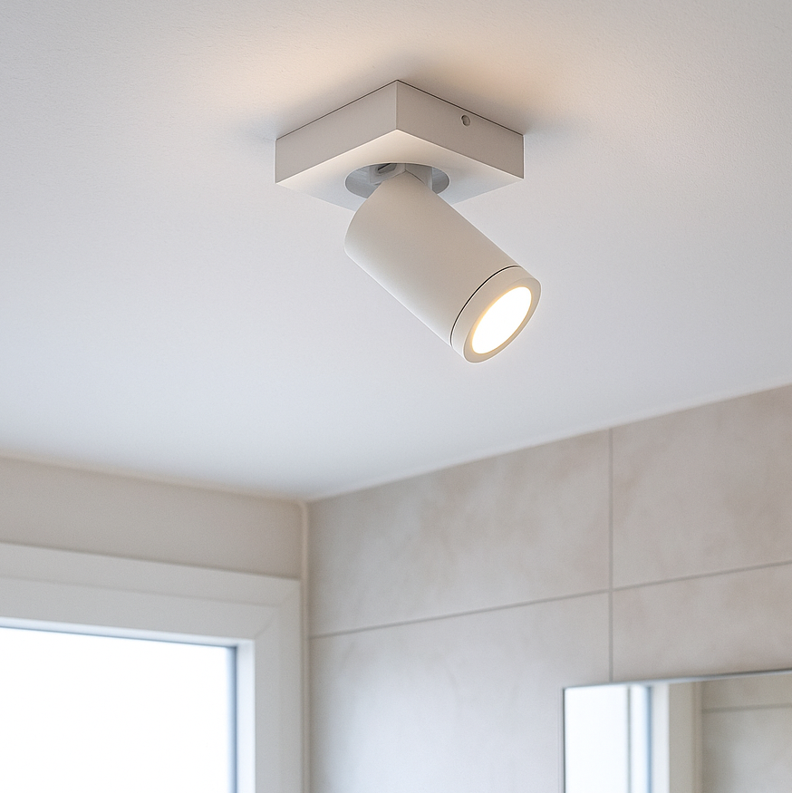 Modern ceiling spotlight white, Kenan, IP44