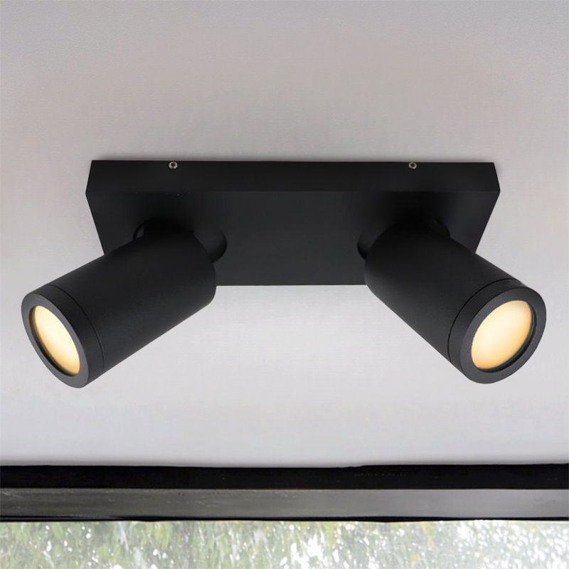 Modern ceiling spotlight black, Kenan, IP44