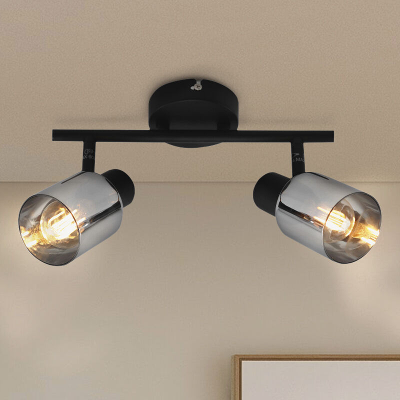 Design ceiling spotlight black, Crystal