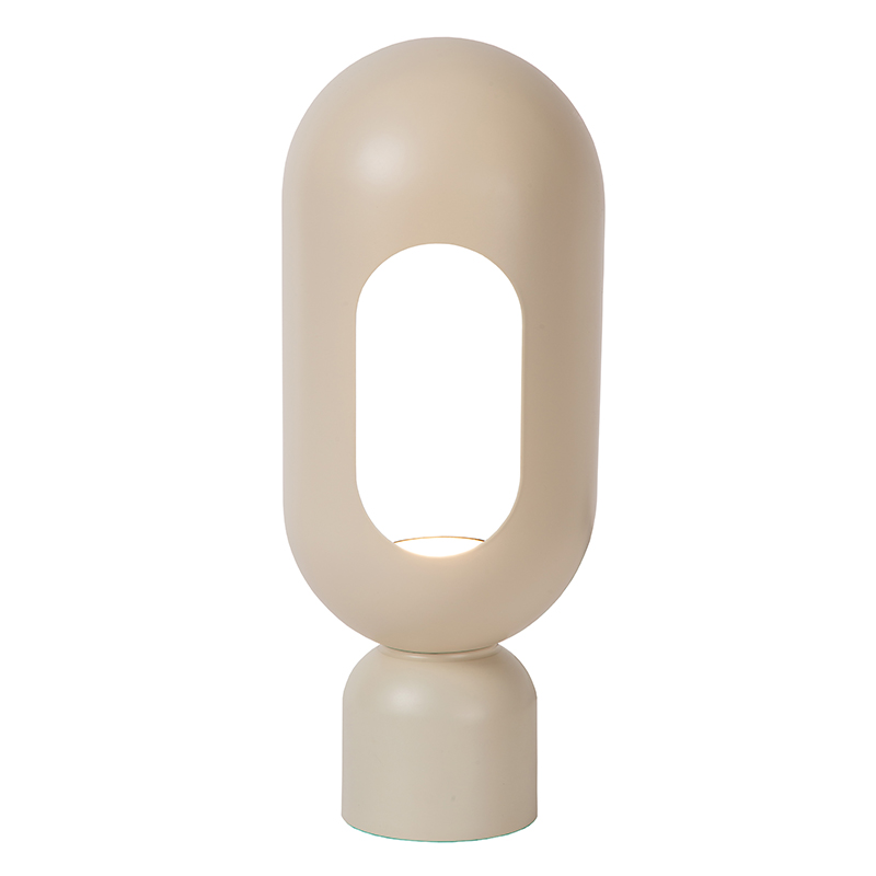 Taupe table lamp modern, Barris, with switch