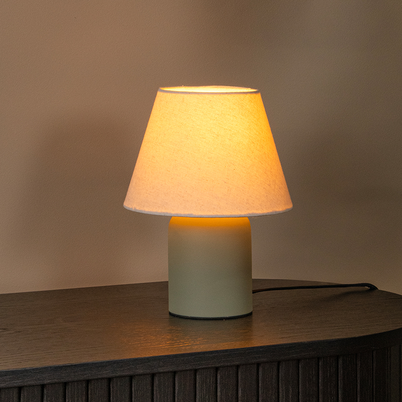 Ceramic table lamp green, Macia, with switch