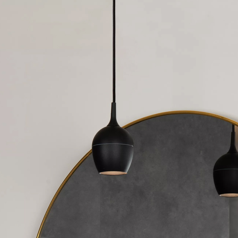 Black bathroom pendant light modern, Preston, IP44