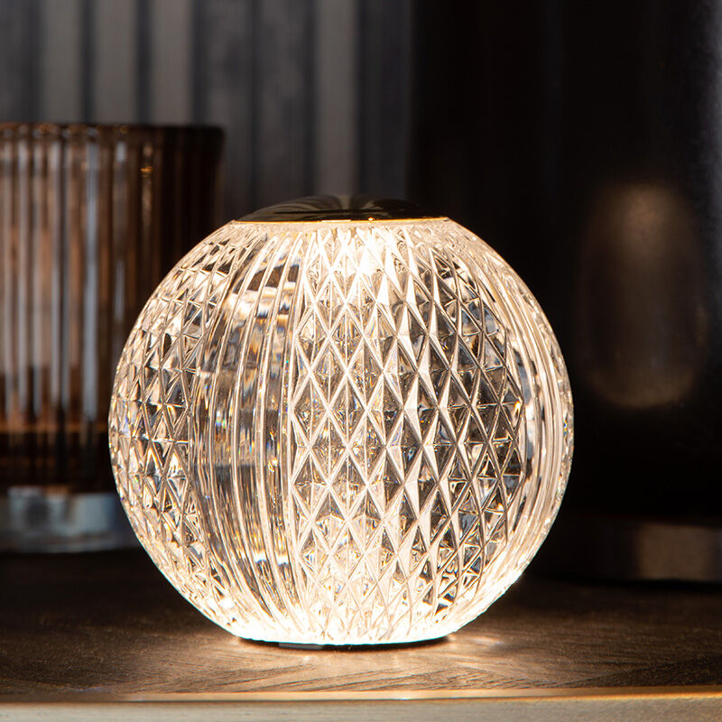 Transparent table lamp modern, Cintra, 2W, 3000K LED, 3-step dimmable