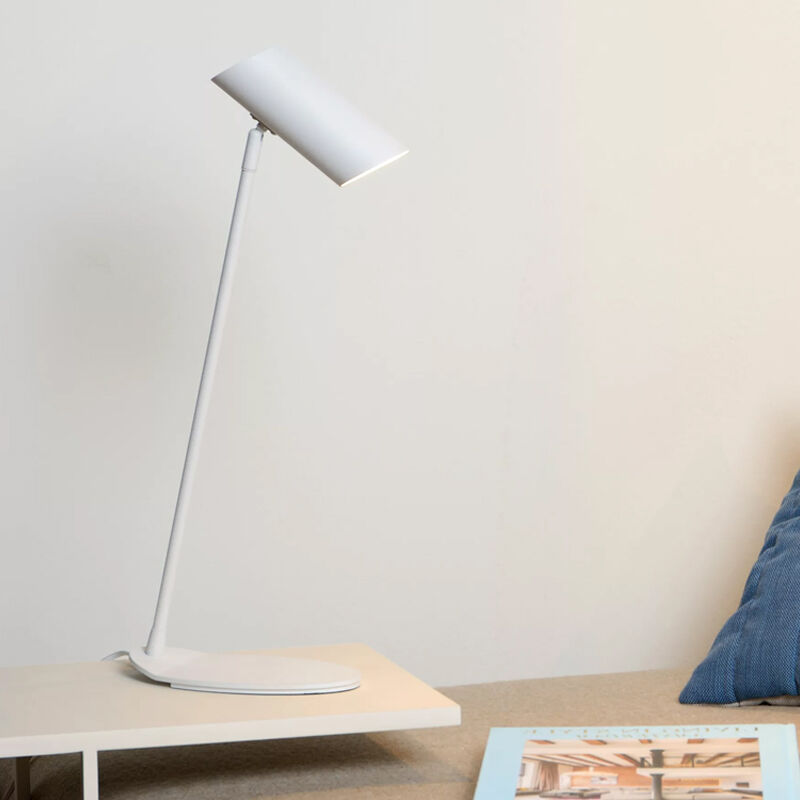 White desk lamp modern, Hester, with switch