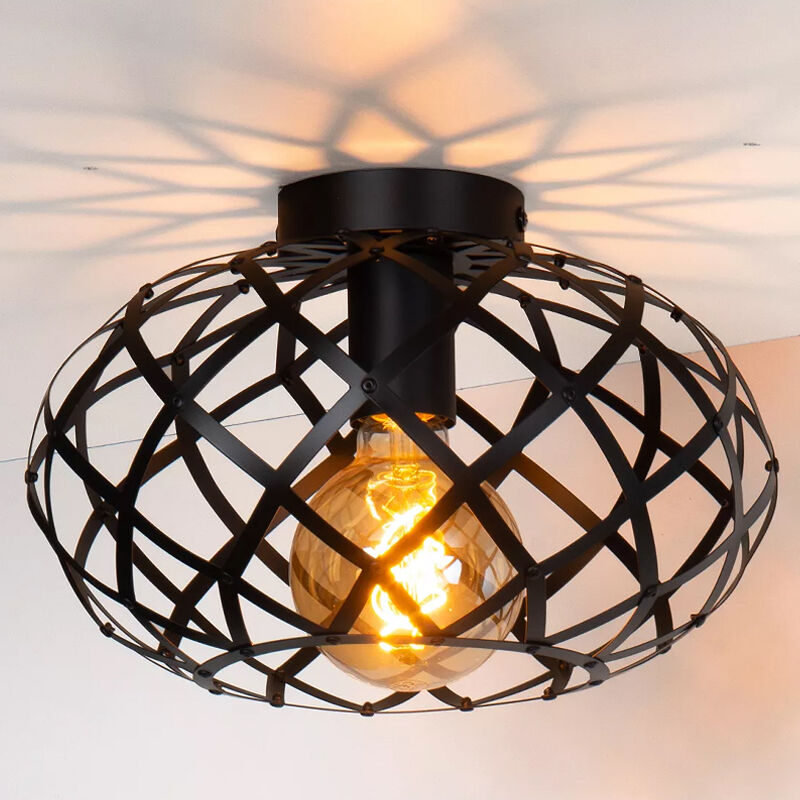 Black flush ceiling light modern, Wolfram