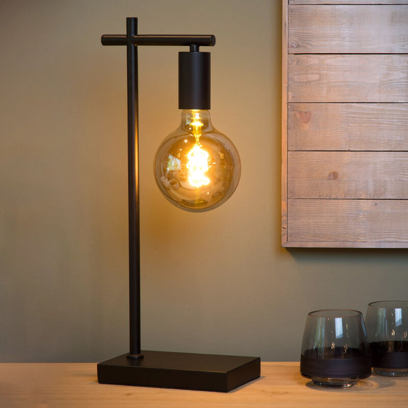 Black table lamp modern, Leanne, with switch
