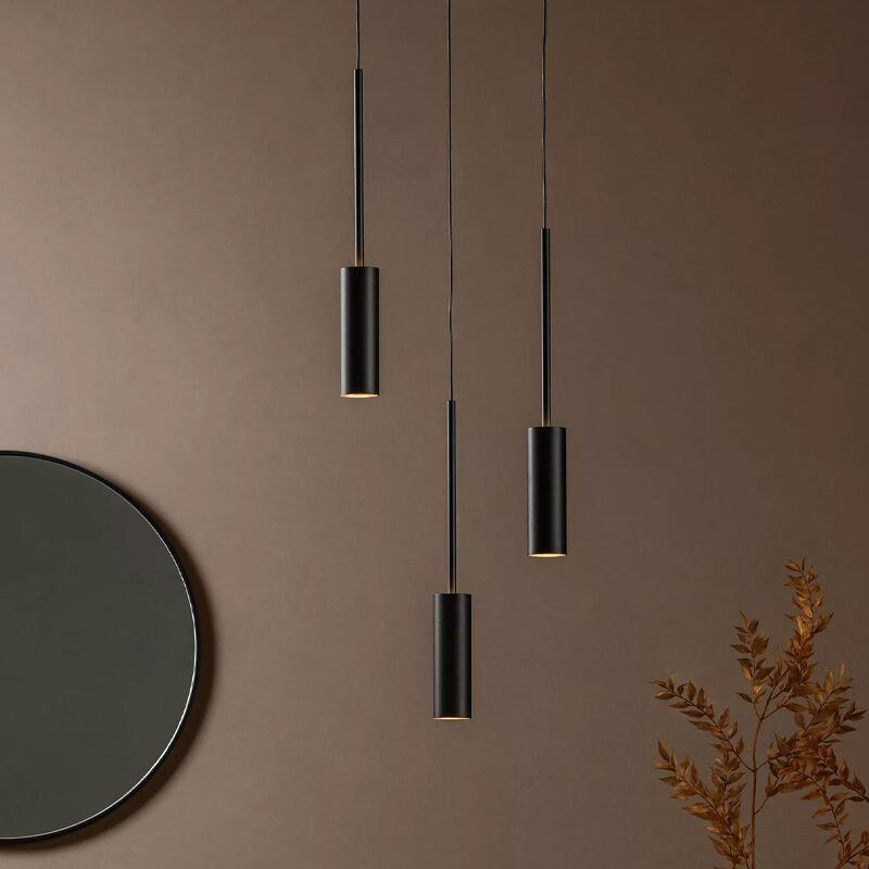 Black pendant light modern, Tubule