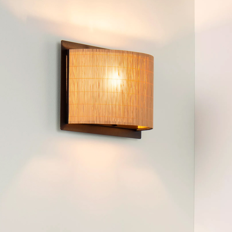 Rattan wall light brown, Magius