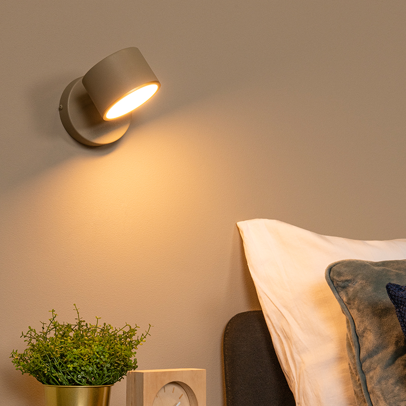 Taupe wall light modern, Gian, 9W, 2700K LED