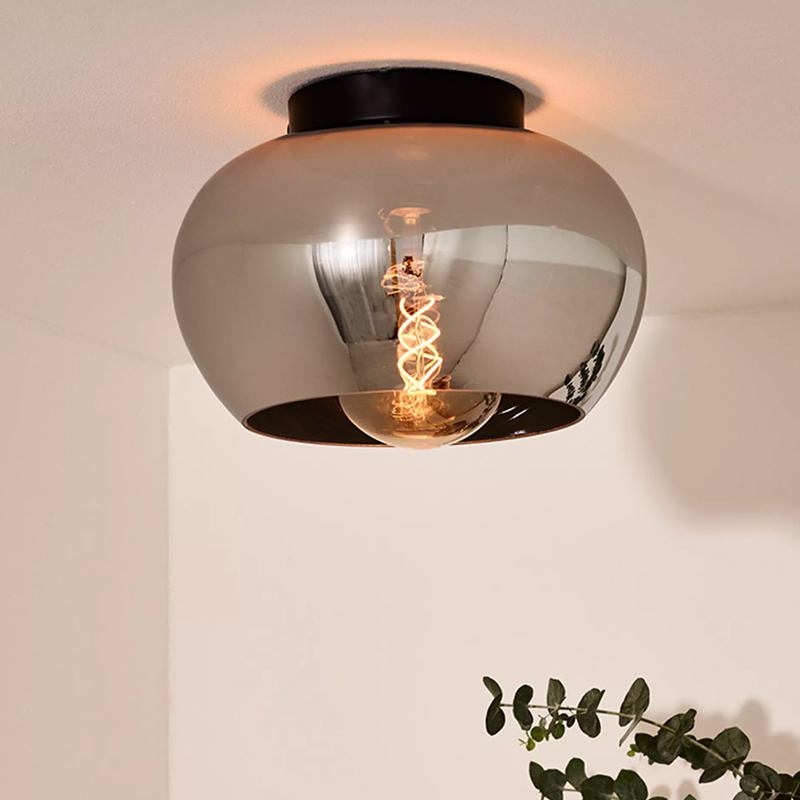 Grey flush ceiling light modern, Judi