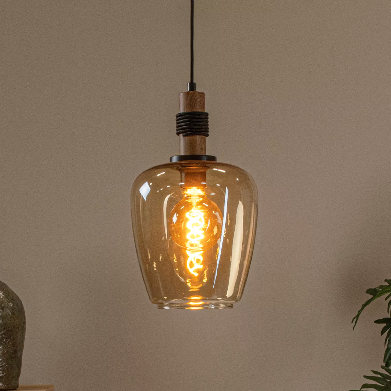 Amber pendant light retro, Ilona