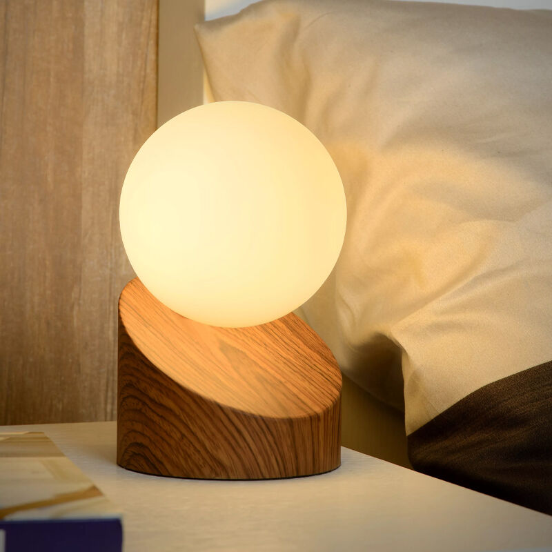 Brown table lamp modern, Len, with switch
