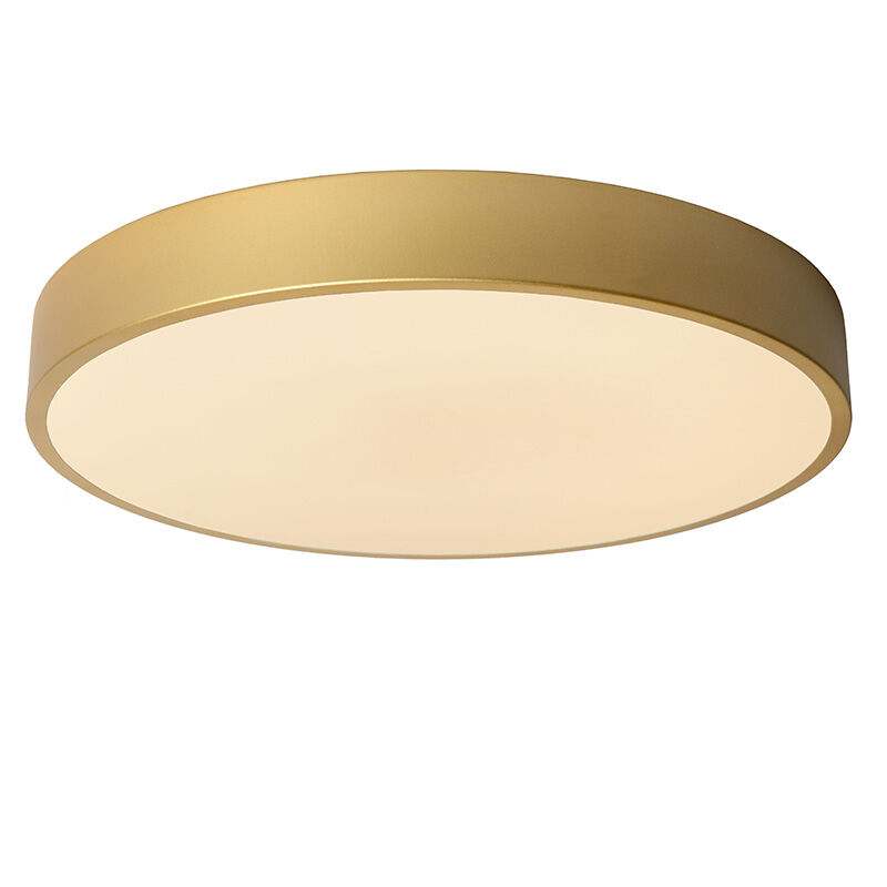 Golden flush ceiling light modern, Unar, 24W, 2700K LED, 3-step dimmable