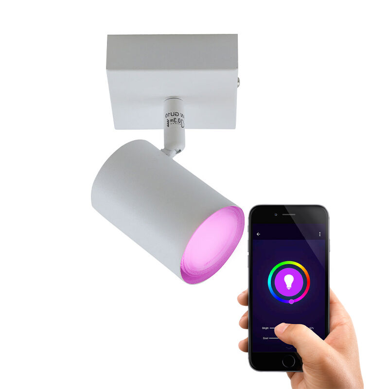 Modern smart ceiling light white, Elena, 4.5W, RGBW