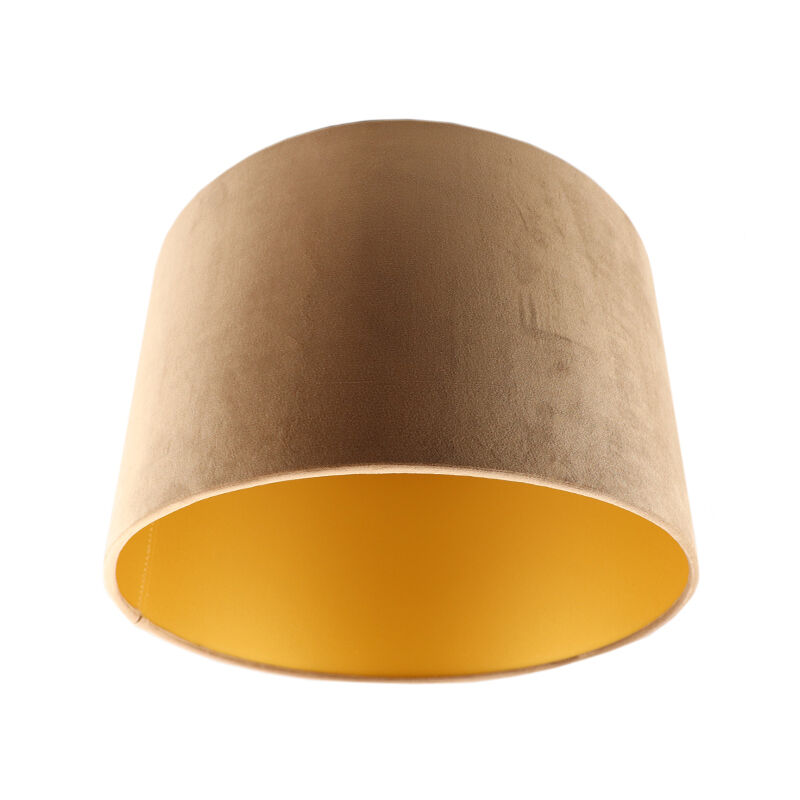 Taupe Velor lampshade Madelyn, Fabric, Modern