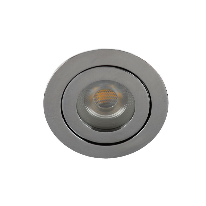 Chrome modern bathroom recessed downlight aluminium, Dorx, IP44