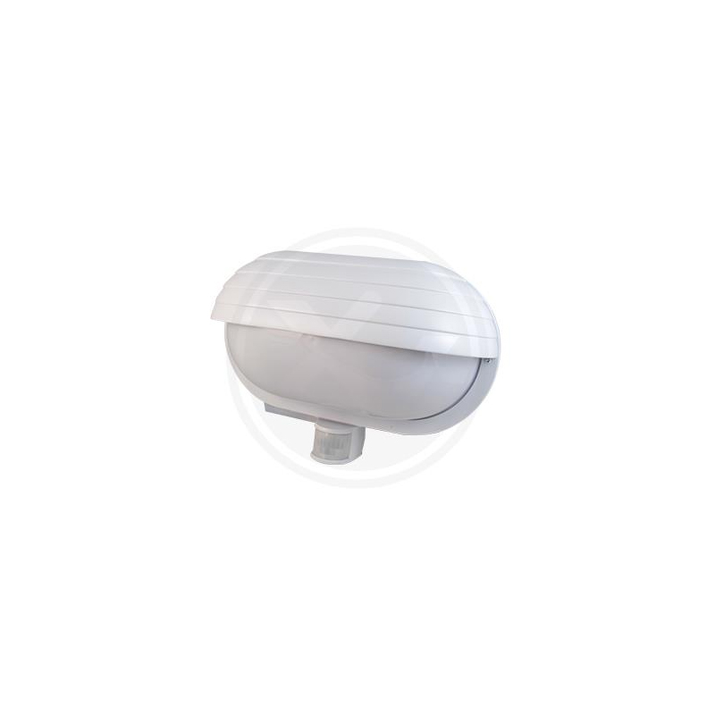 Plastic outdoor wall light with motion sensor white, Killian, IP44