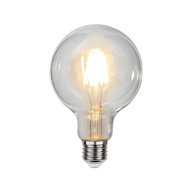 Dimmable E27 LED filament bulb G95, 4,7W, 2700K