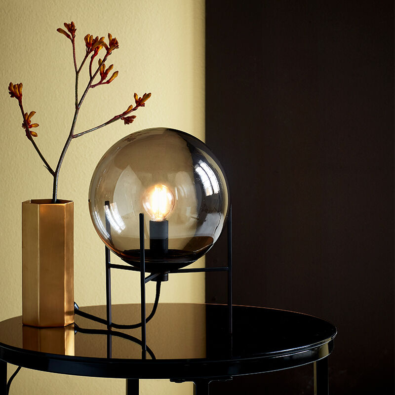 Black table lamp design, Alton, with switch