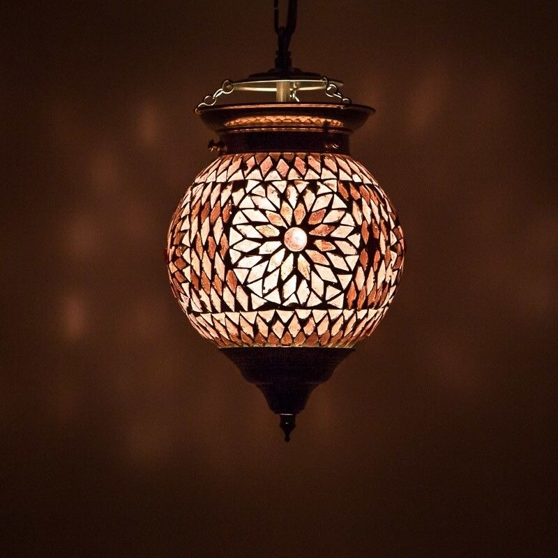 Purple oriental pendant light mosaic, Nisrin