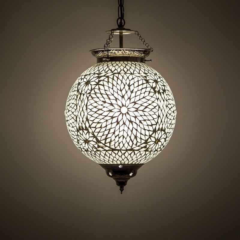 Transparent oriental pendant light mosaic, Aziza