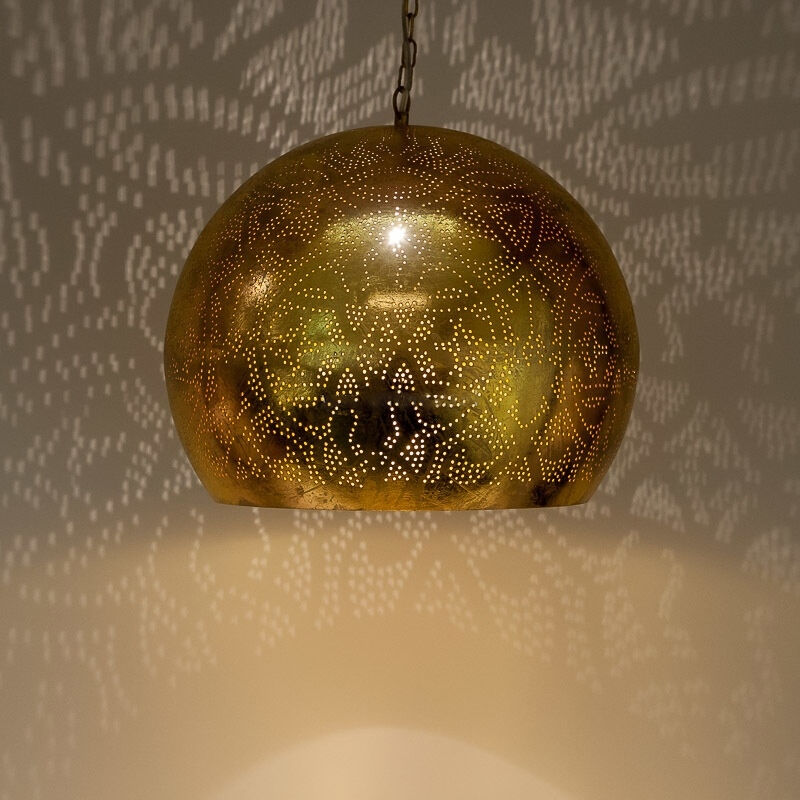 Golden oriental pendant light filigree, Kenza