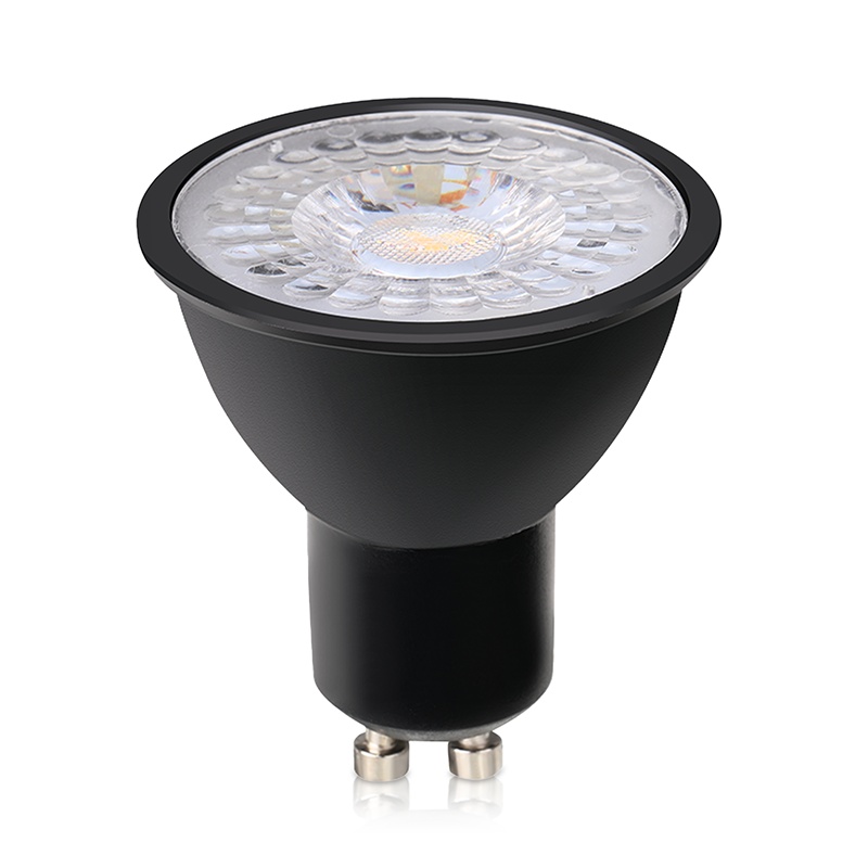 Dimmable GU10 LED bulb Antonie, black, 7W, 2700K