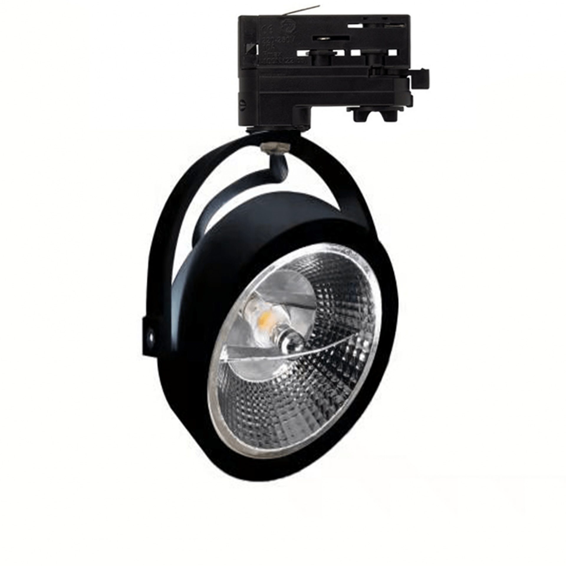 Black 3-phase track spotlight Tirsa, 15W, 4000K, Pro