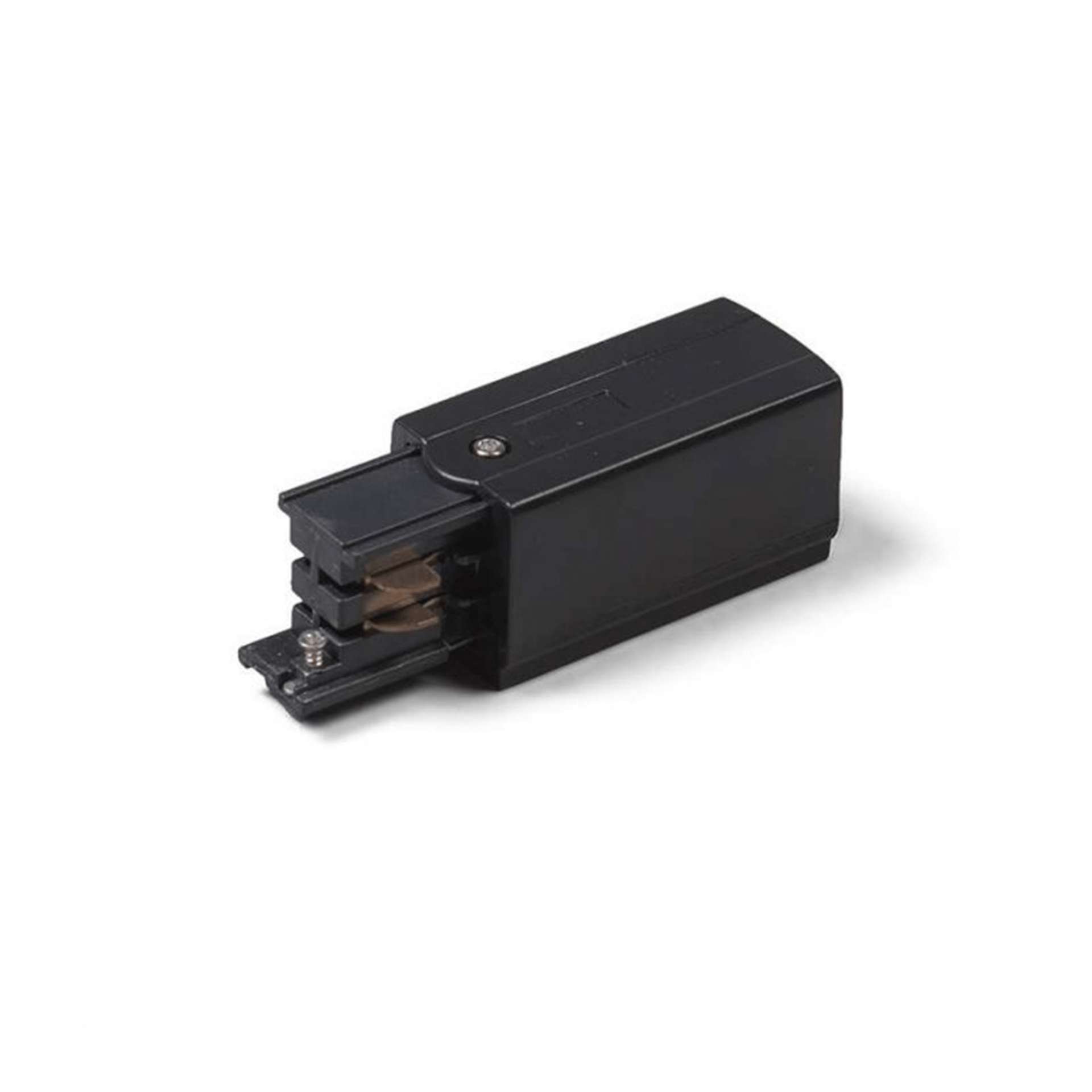 Power connector for 3-phase track lighting, left, black, Pro