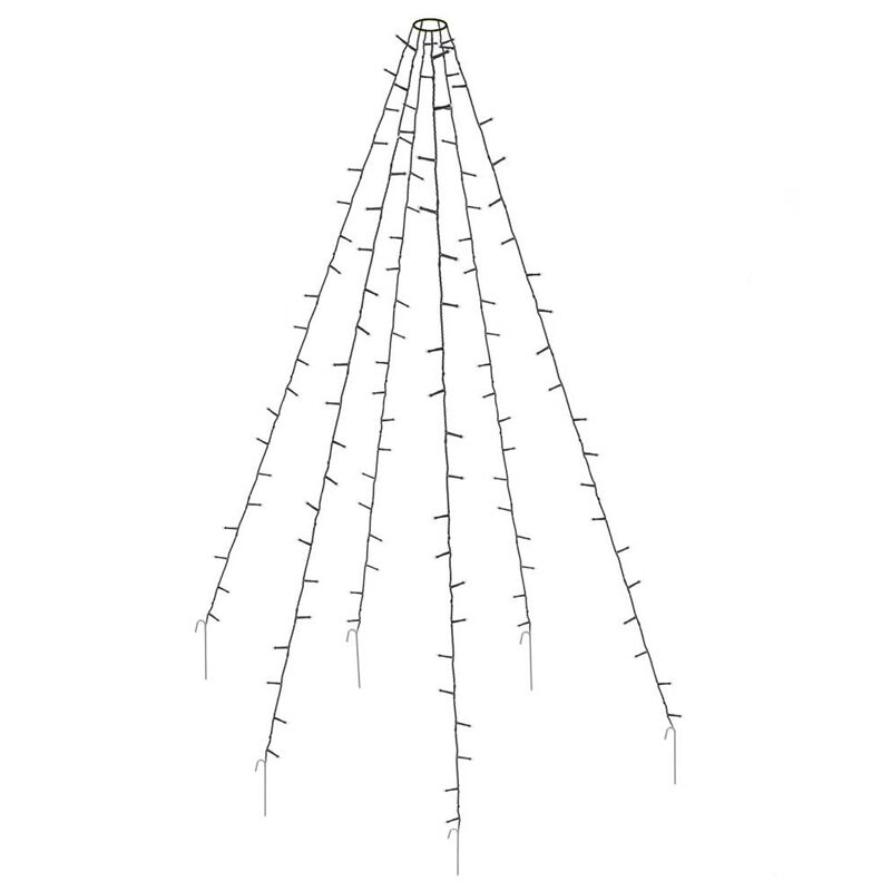 Flagpole lighting for outside, 192 leds, 6 strands of 2m, without mast