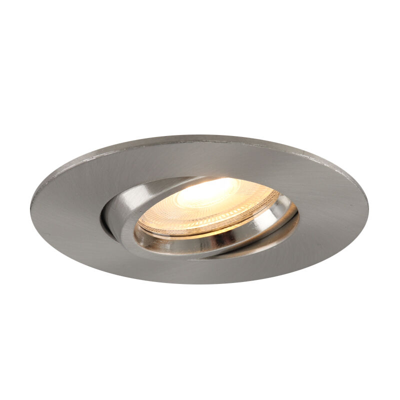 Aluminium bathroom recessed downlight nickel, Jill, IP44