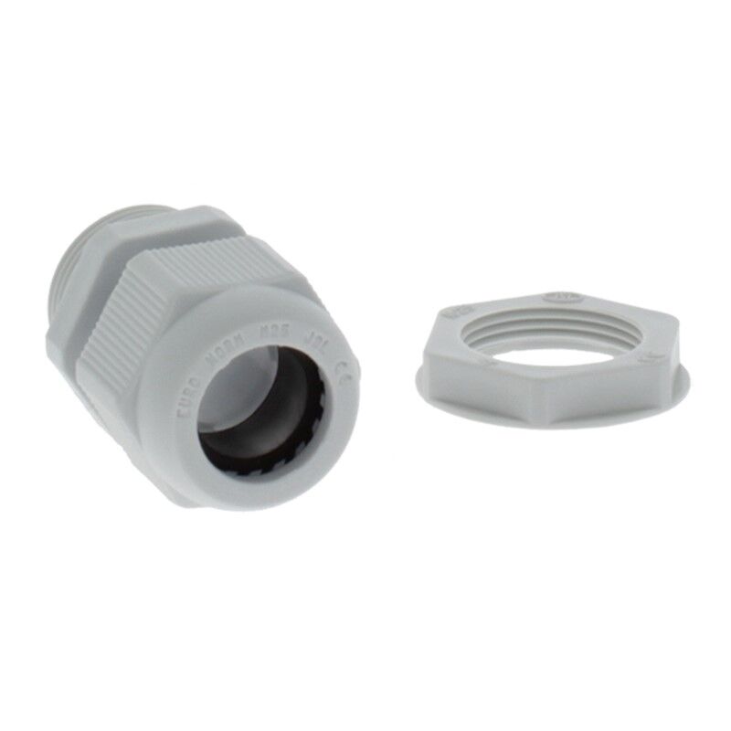 Gray cable glands M25 with nut, gray, per 3